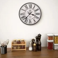 vidaXL - Wandklok - Wit - MDF - 30 cm