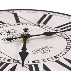 vidaXL - Wandklok - Wit - MDF - 30 cm