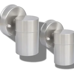 vidaXL - Wandlamp - Zilver - Roestvrij staal - 2 stuks