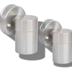 vidaXL - Wandlamp - Zilver - Roestvrij staal - 2 stuks