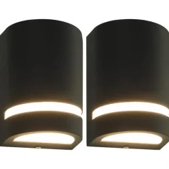 vidaXL - Wandlamp - Zwart - Aluminium - 75 x 95 x 150 mm - 2 stuks