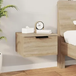 vidaXL - Wandnachtkastje - Bruin - Bewerkt hout