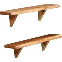 vidaXL - Wandplank - Bruin - Hout - 60 x 20 x 18 cm - 2 stuks