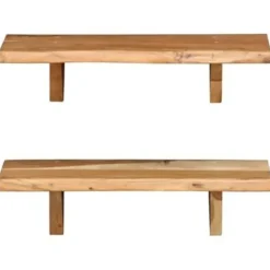 vidaXL - Wandplank - Bruin - Hout - 60 x 20 x 18 cm - 2 stuks