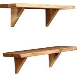 vidaXL - Wandplank - Bruin - Hout - 60 x 20 x 18 cm - 2 stuks