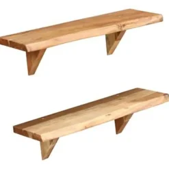 vidaXL - Wandplank - Bruin - Hout - 60 x 20 x 18 cm - 2 stuks