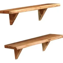 vidaXL - Wandplank - Bruin - Hout - 60 x 20 x 18 cm - 2 stuks