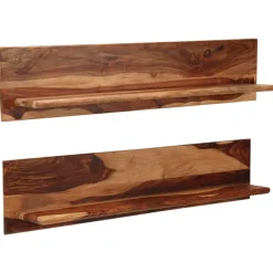 vidaXL - Wandplank - Bruin - Hout - 118 x 26 x 20 cm - 2 stuks