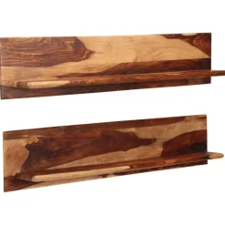 vidaXL - Wandplank - Bruin - Hout - 118 x 26 x 20 cm - 2 stuks