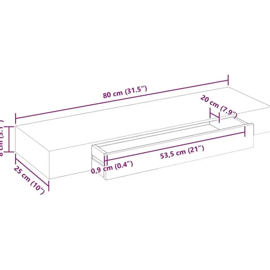 vidaXL - Wandplank - Wit - MDF