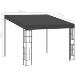 vidaXL - Wandprieel - Antraciet - Stof - 3 x 3 m