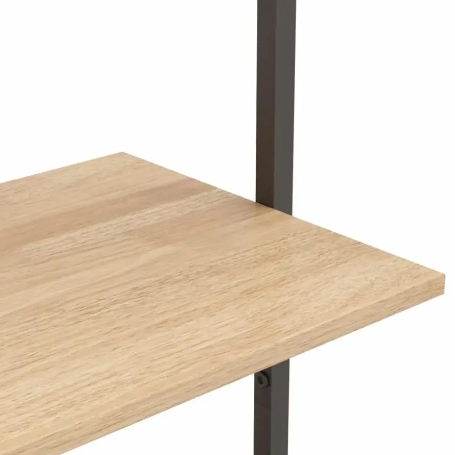 vidaXL - Wandrek met 4 schappen - Lichtbruin - Bewerkt hout - 64 x 35 x 152.5 cm