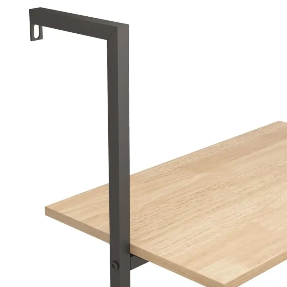 vidaXL - Wandrek met 4 schappen - Lichtbruin - Bewerkt hout - 64 x 35 x 152.5 cm