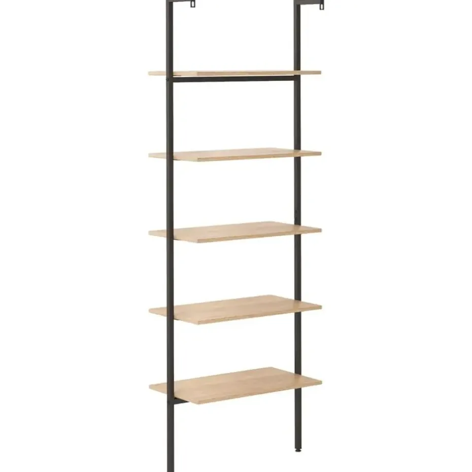 vidaXL - Wandrek met 5 schappen - Bruin - Bewerkt hout - 64 x 35 x 185 cm