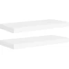 vidaXL - Wandschap - Wit - MDF - 60 x 23.5 x 3.8 cm - 2 stuks