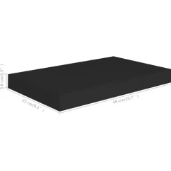 vidaXL - Wandschap - Zwart - MDF - 40 x 23 x 3.8 cm - 2 stuks