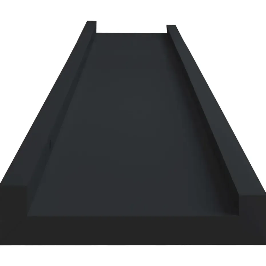 vidaXL - Wandschap - Zwart - MDF - 80 x 9 x 3 cm - 2 stuks