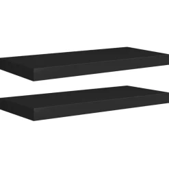 vidaXL - Wandschap - Zwart - MDF - 60 x 23.5 x 3.8 cm - 2 stuks