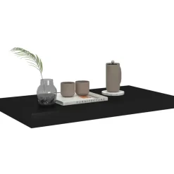 vidaXL - Wandschap - Zwart - MDF - 50 x 23 x 3.8 cm - 2 stuks
