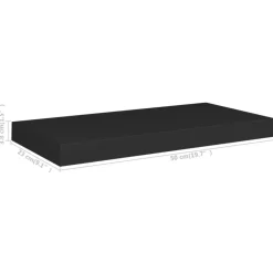 vidaXL - Wandschap - Zwart - MDF - 50 x 23 x 3.8 cm - 2 stuks