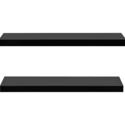 vidaXL - Wandschap - Zwart - MDF - 100 x 20 x 3.8 cm - 2 stuks