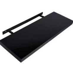 vidaXL - Wandschap - Zwart - MDF - 100 x 20 x 3.8 cm - 2 stuks