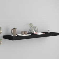 vidaXL - Wandschap - Zwart - MDF - 90 x 23.5 x 3.8 cm