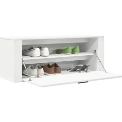 vidaXL - Wandschoenenkast - Wit - Bewerkt hout