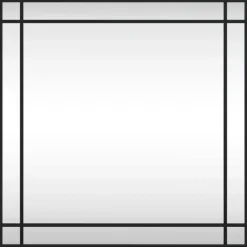 vidaXL - Wandspiegel - Zwart - IJzer - 60 x 60 cm