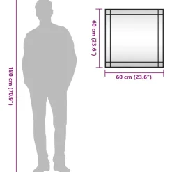 vidaXL - Wandspiegel - Zwart - IJzer - 60 x 60 cm