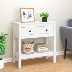 vidaXL - Wandtafel - Wit - Grenenhout