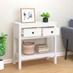 vidaXL - Wandtafel - Wit - Grenenhout