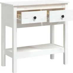 vidaXL - Wandtafel - Wit - Grenenhout