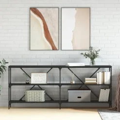 vidaXL - Wandtafel - Zwart - Bewerkt hout