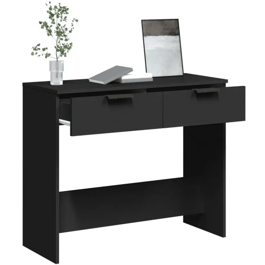 vidaXL - Wandtafel - Zwart - Bewerkt hout