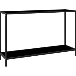 vidaXL - Wandtafel - Zwart - Glas - 120 x 35 x 75 cm