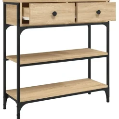 vidaXL - Wandtafel met 2 lades 2 schappen - Sonoma eiken - Hout - 72.5x25x75 cm