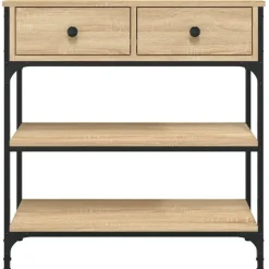 vidaXL - Wandtafel met 2 lades 2 schappen - Sonoma eiken - Hout - 72.5x25x75 cm