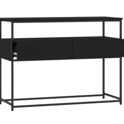 vidaXL - Wandtafel met 2 lades - Zwart - Bewerkt hout en metaal - 100x40x75 cm