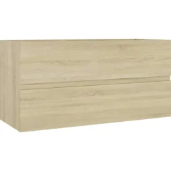 vidaXL - Wastafelkast - Bruin - Bewerkt hout - 90 x 38.5 x 45 cm