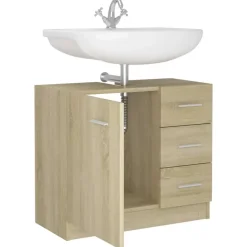 vidaXL - Wastafelkast - Bruin - Bewerkt hout