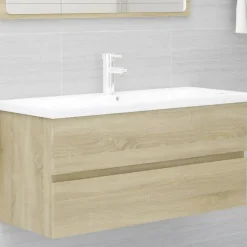 vidaXL - Wastafelkast - Bruin - Bewerkt hout - 100 x 38.5 x 45 cm