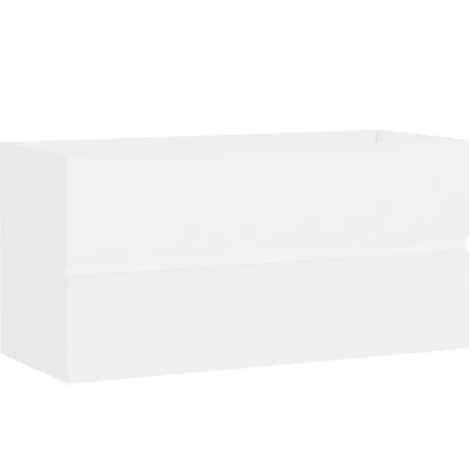 vidaXL - Wastafelkast - Wit - Bewerkt hout - 90 x 38.5 x 45 cm