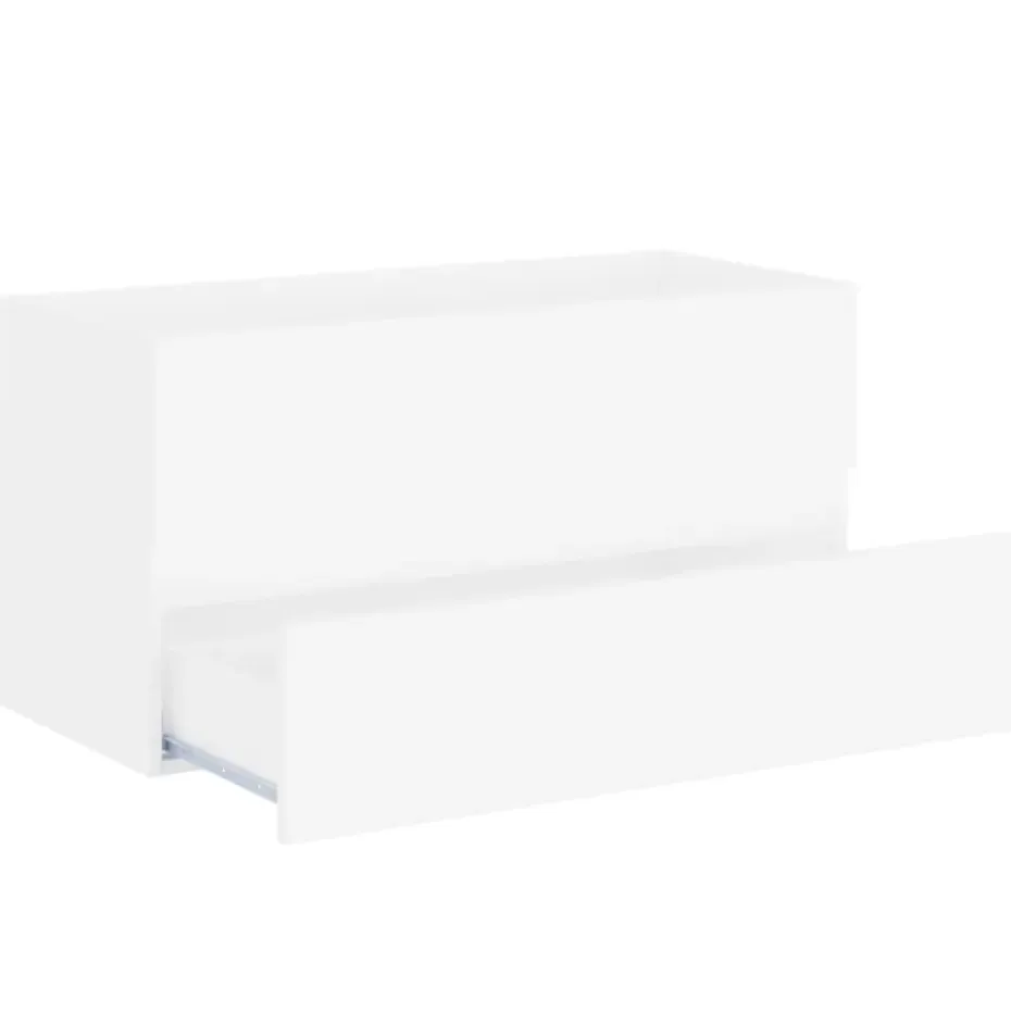 vidaXL - Wastafelkast - Wit - Bewerkt hout - 90 x 38.5 x 45 cm