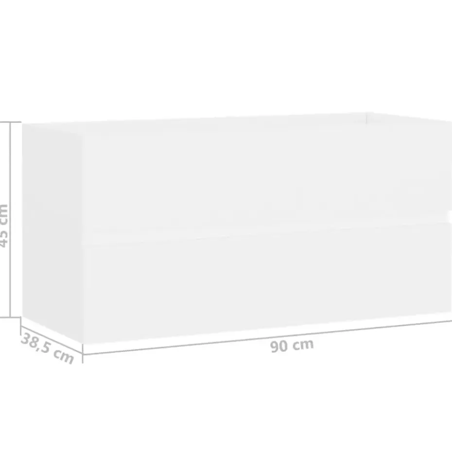 vidaXL - Wastafelkast - Wit - Bewerkt hout - 90 x 38.5 x 45 cm