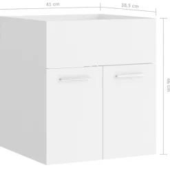 vidaXL - Wastafelkast - Wit - Bewerkt hout - 41 x 38.5 x 46 cm