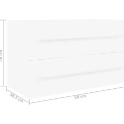 vidaXL - Wastafelkast - Wit - Bewerkt hout - 80 x 38.5 x 48 cm