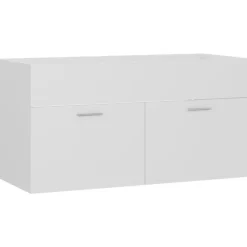 vidaXL - Wastafelkast - Wit - Bewerkt hout - 90 x 38.5 x 46 cm