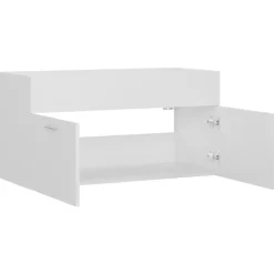 vidaXL - Wastafelkast - Wit - Bewerkt hout - 90 x 38.5 x 46 cm