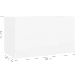 vidaXL - Wastafelkast - Wit - Bewerkt hout - 80 x 38.5 x 45 cm